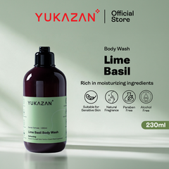 Yukazan Lime Basil Body Wash 230ml Shower Foam / Antibacterial and Alcohol Free / Body Shampoo