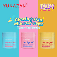Yukazan POP! Be Bright Brightening Toner Pad 60'S / Soothing / pH Balancing / Skin care / Face / Moisturizing