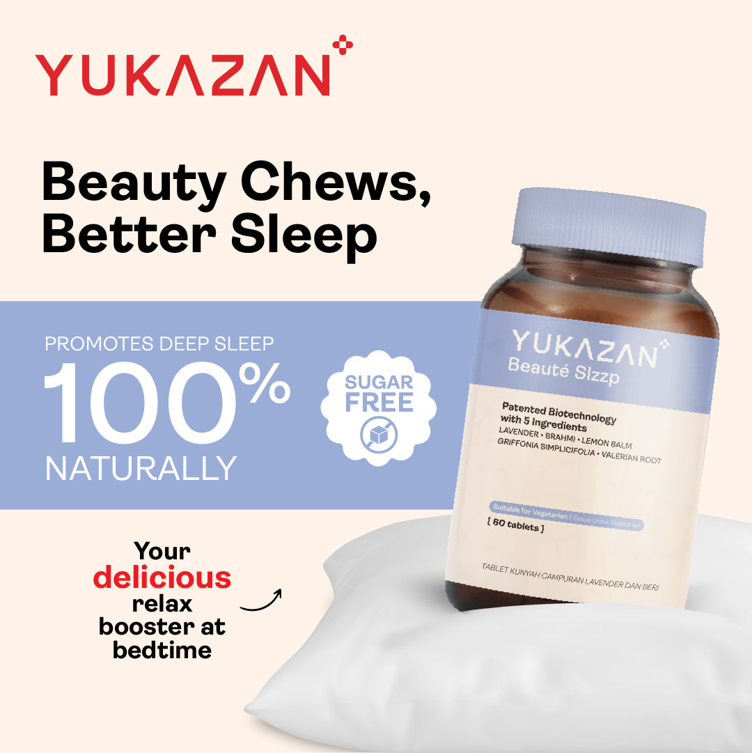 Yukazan Beauté Slzzp Natural Sleep Aids Supplement. Promote Deep & Quality Sleep, Boost Mood and Relax (60s)