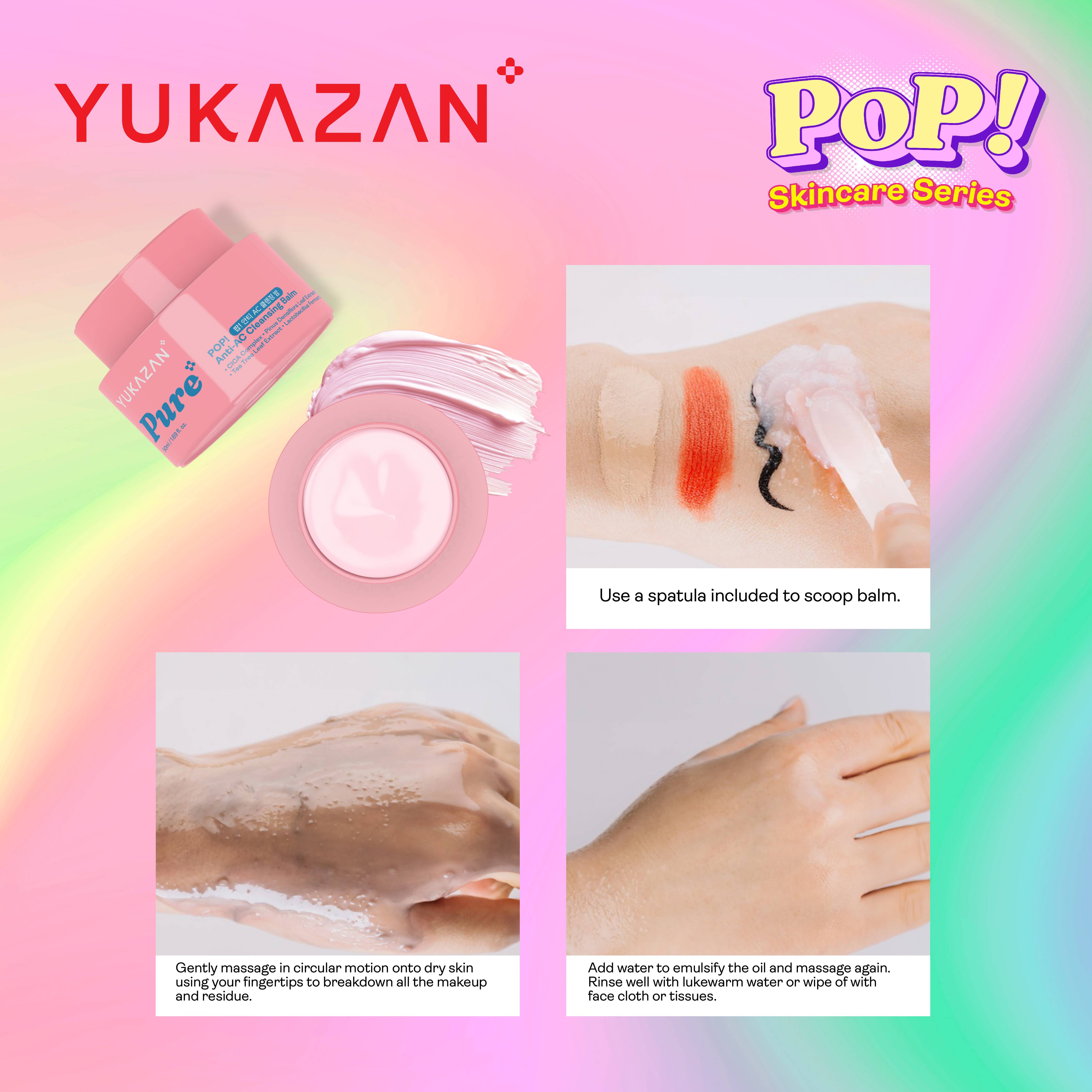 Yukazan POP! Glow Brightening Cleansing Balm Make Up Remover 50ml / Remove Waterproof Make Up / Cleanser