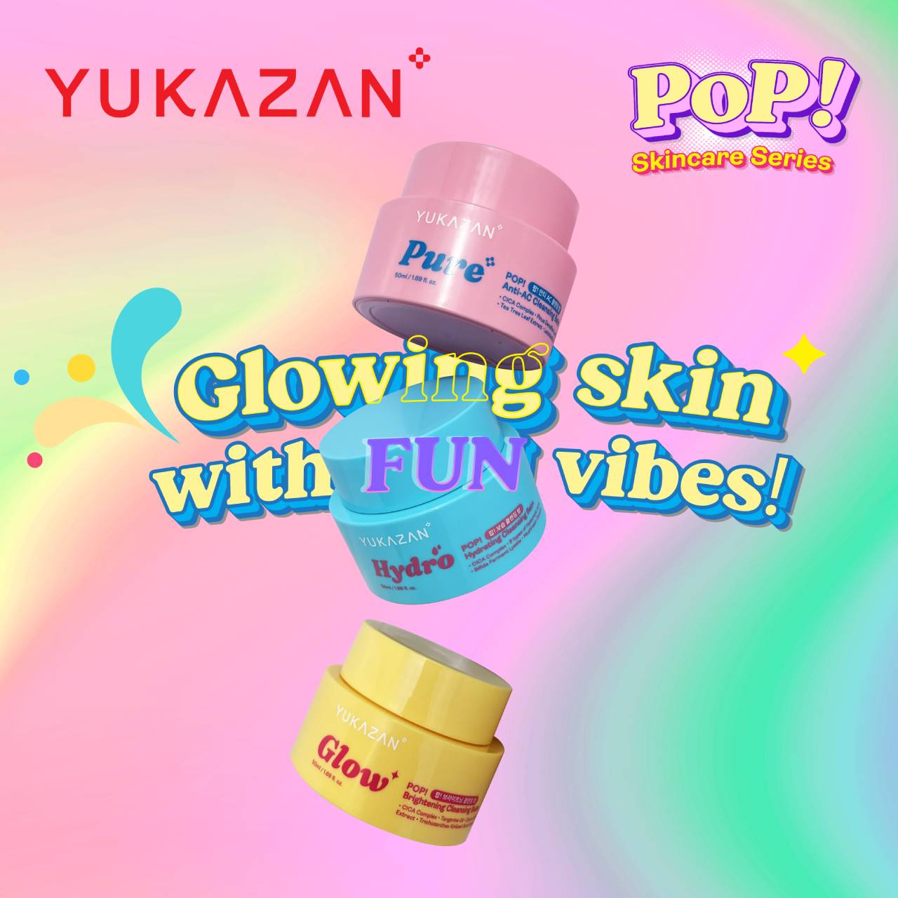 Yukazan POP! Pure Anti Acne Cleansing Balm Make Up Remover 50ml / Remove Waterproof Make Up / Cleanser