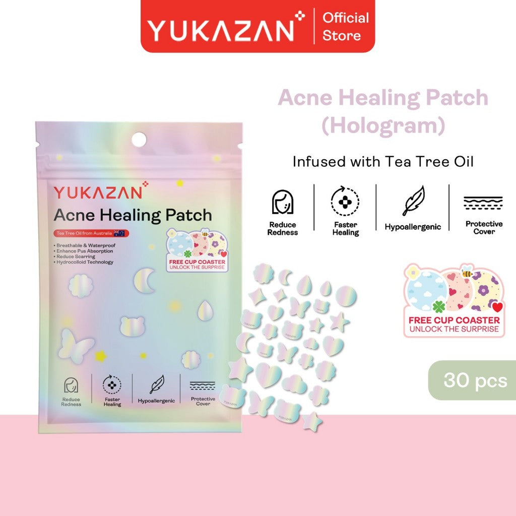 Yukazan Acne Healing Patch 30's | Cute Design Acne Patch | Pimple Acne Patch | Concealer Pimple Patch | Tea Tree Oil
