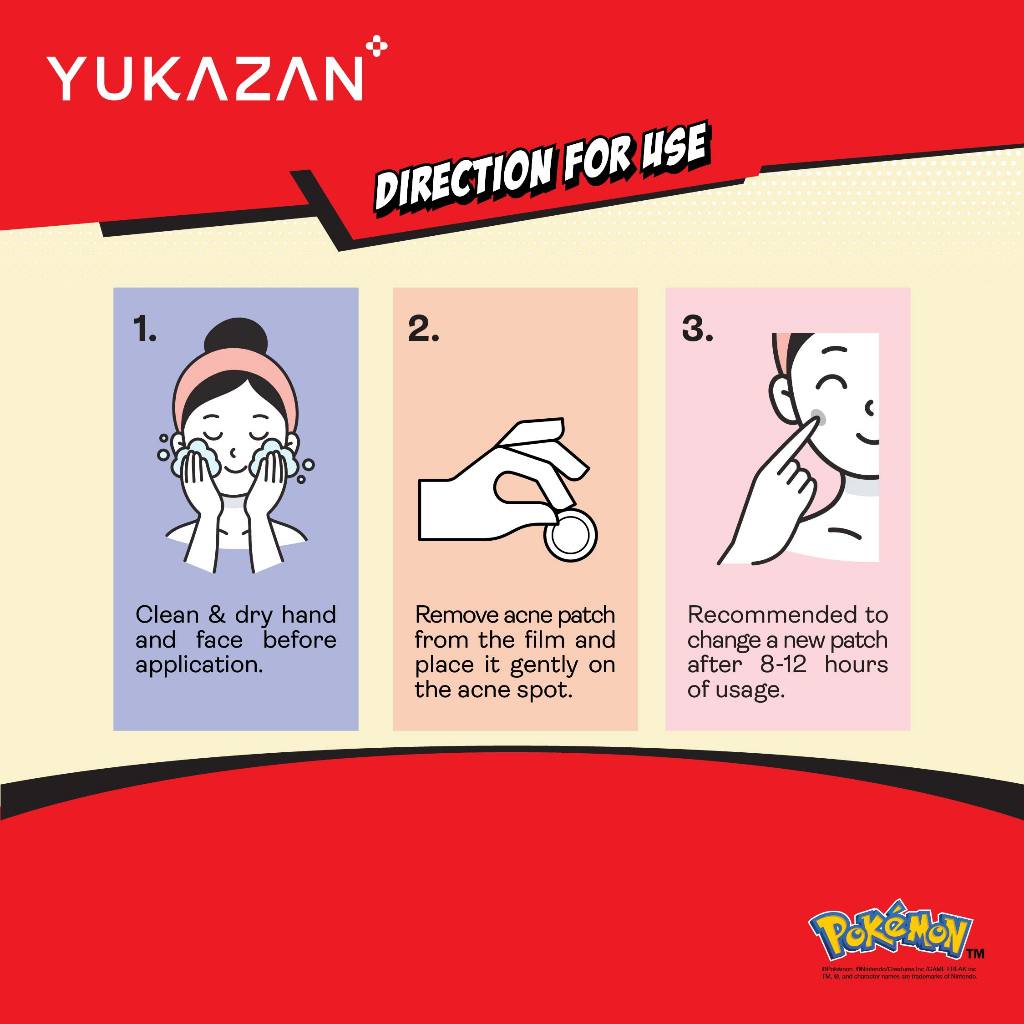 【Yukazan x Pokémon】Hydrocolloid Acne Healing Patch 30's | Cute Design | Pimple patch | Acne Patch