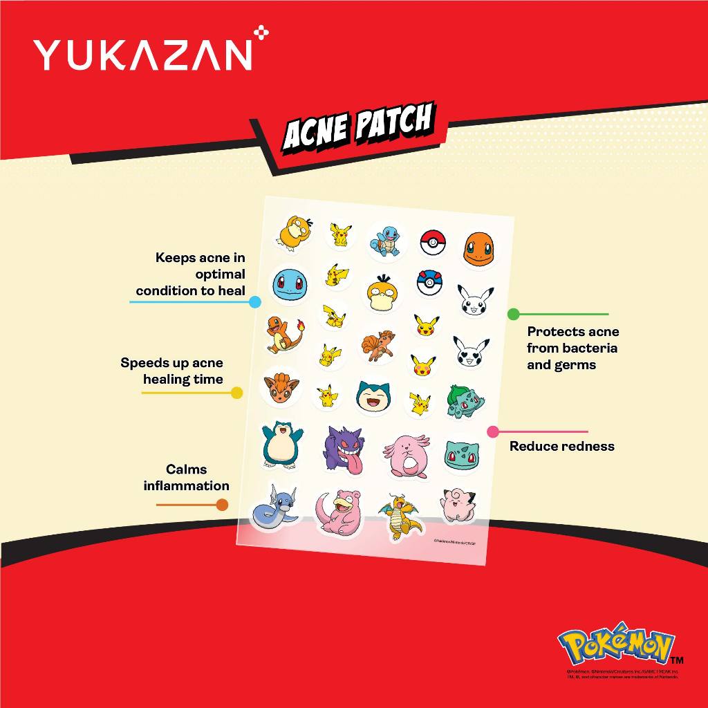 【Yukazan x Pokémon】Hydrocolloid Acne Healing Patch 30's | Cute Design | Pimple patch | Acne Patch