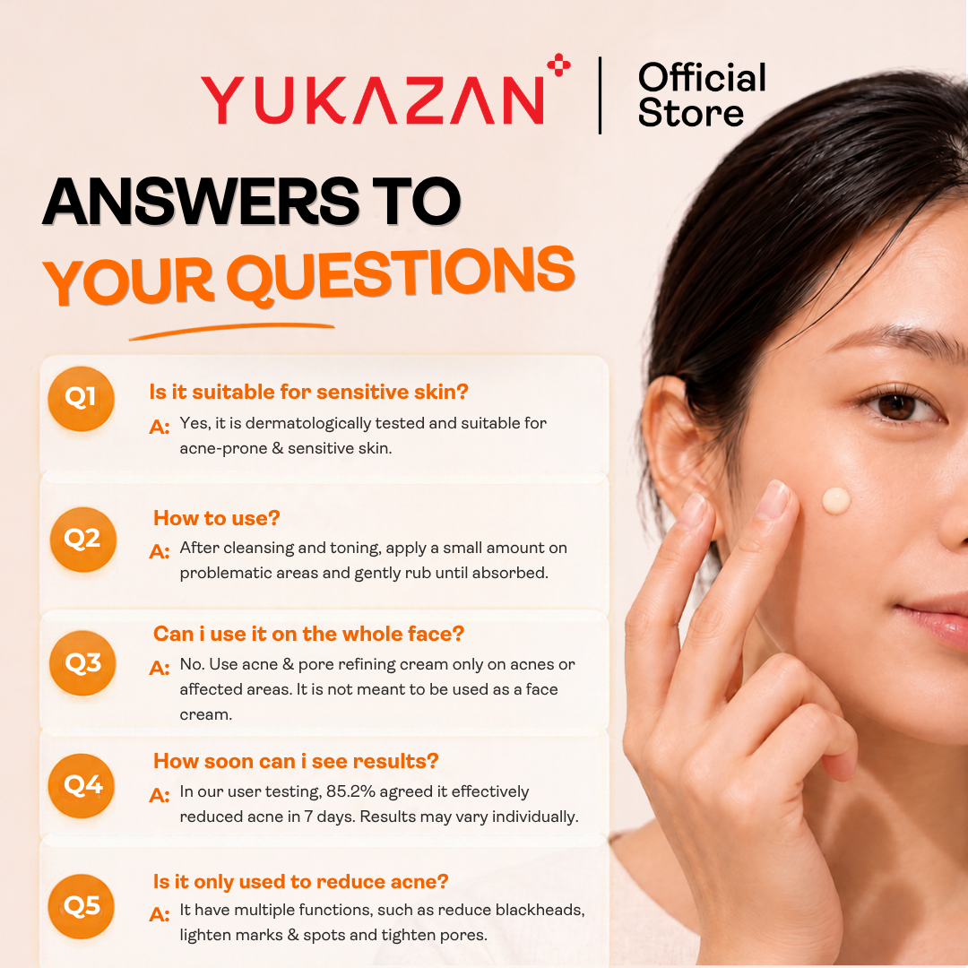 Yukazan Derma Refining Cream Acne & Pore 30ml Acne Removal Cream - Reduce acne in 7 days