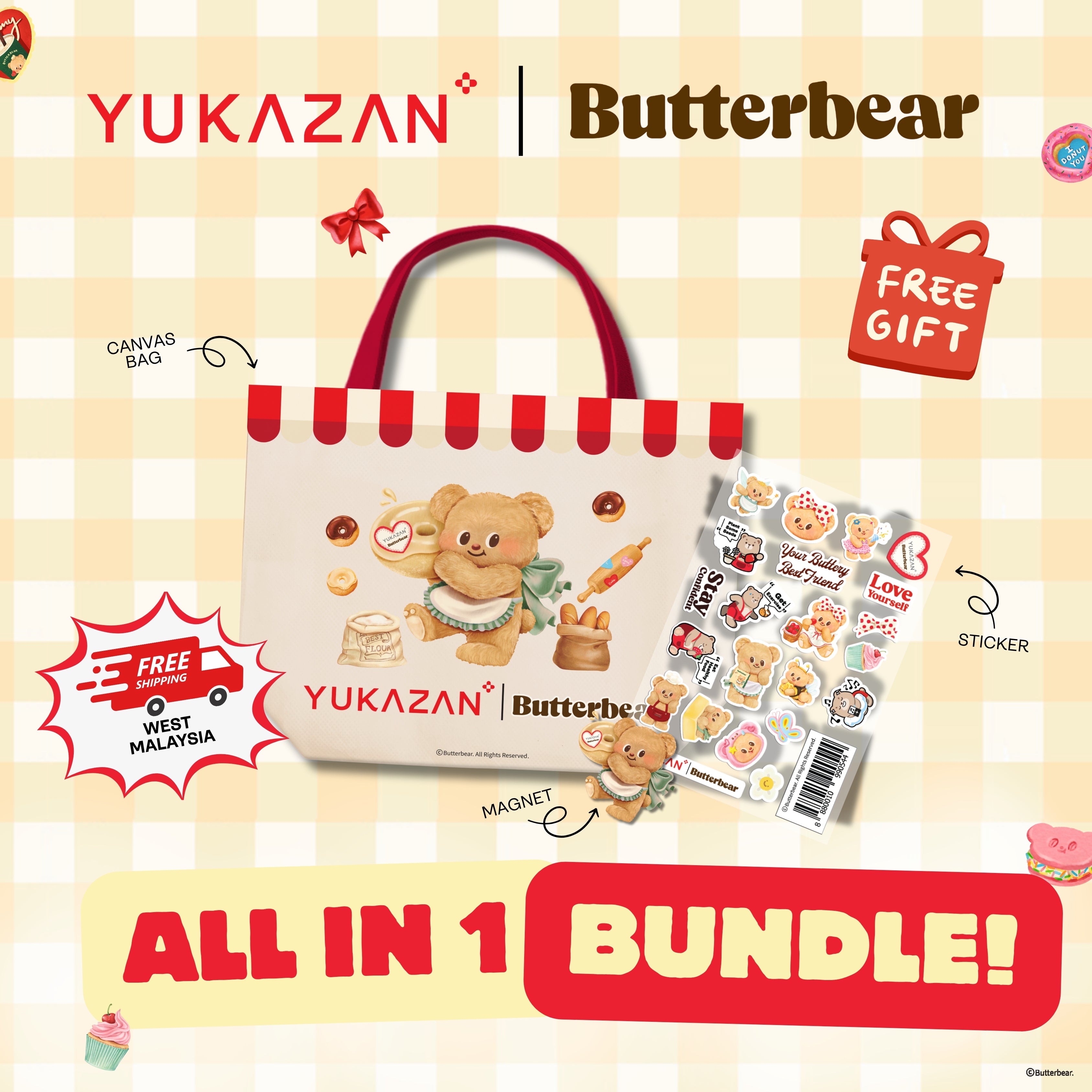 【Yukazan x Butterbear】 Hydrocolloid Acne Healing Patch 20's