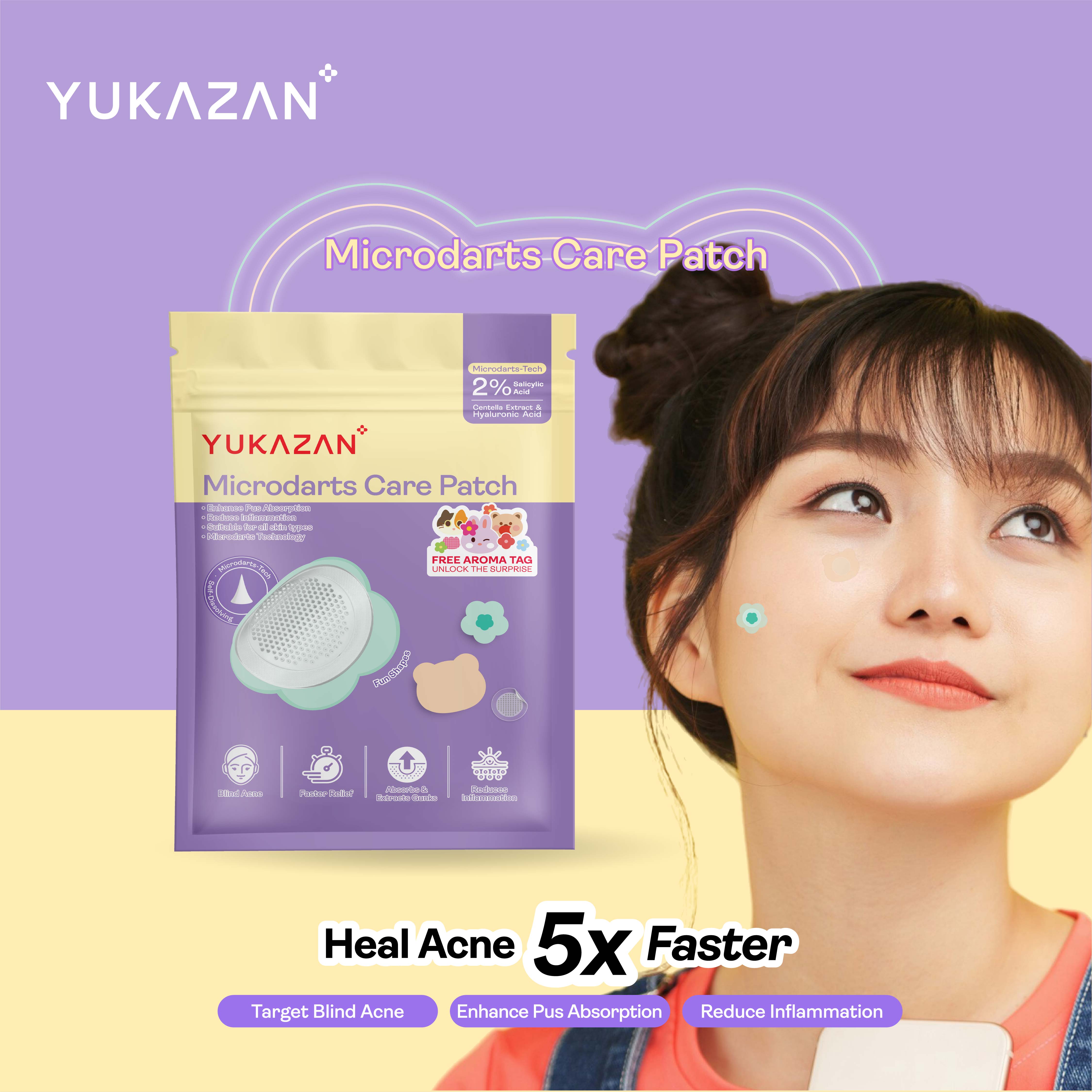 Yukazan Microdarts Care Patch for Acne 9's| Microneedle Patches for Blind Pimples | Pure Hydrocolloid Skincare