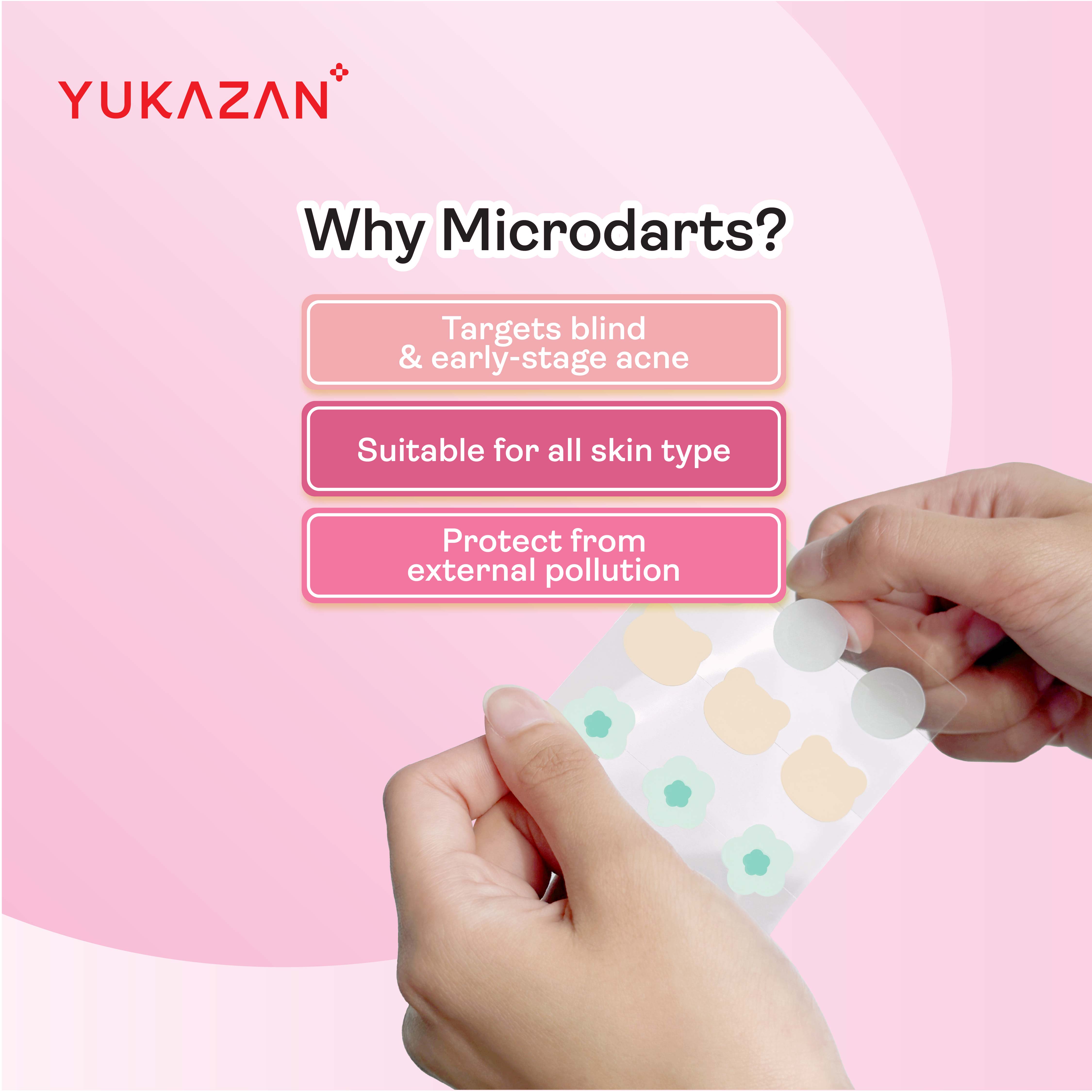 Yukazan Microdarts Care Patch for Acne 9's| Microneedle Patches for Blind Pimples | Pure Hydrocolloid Skincare