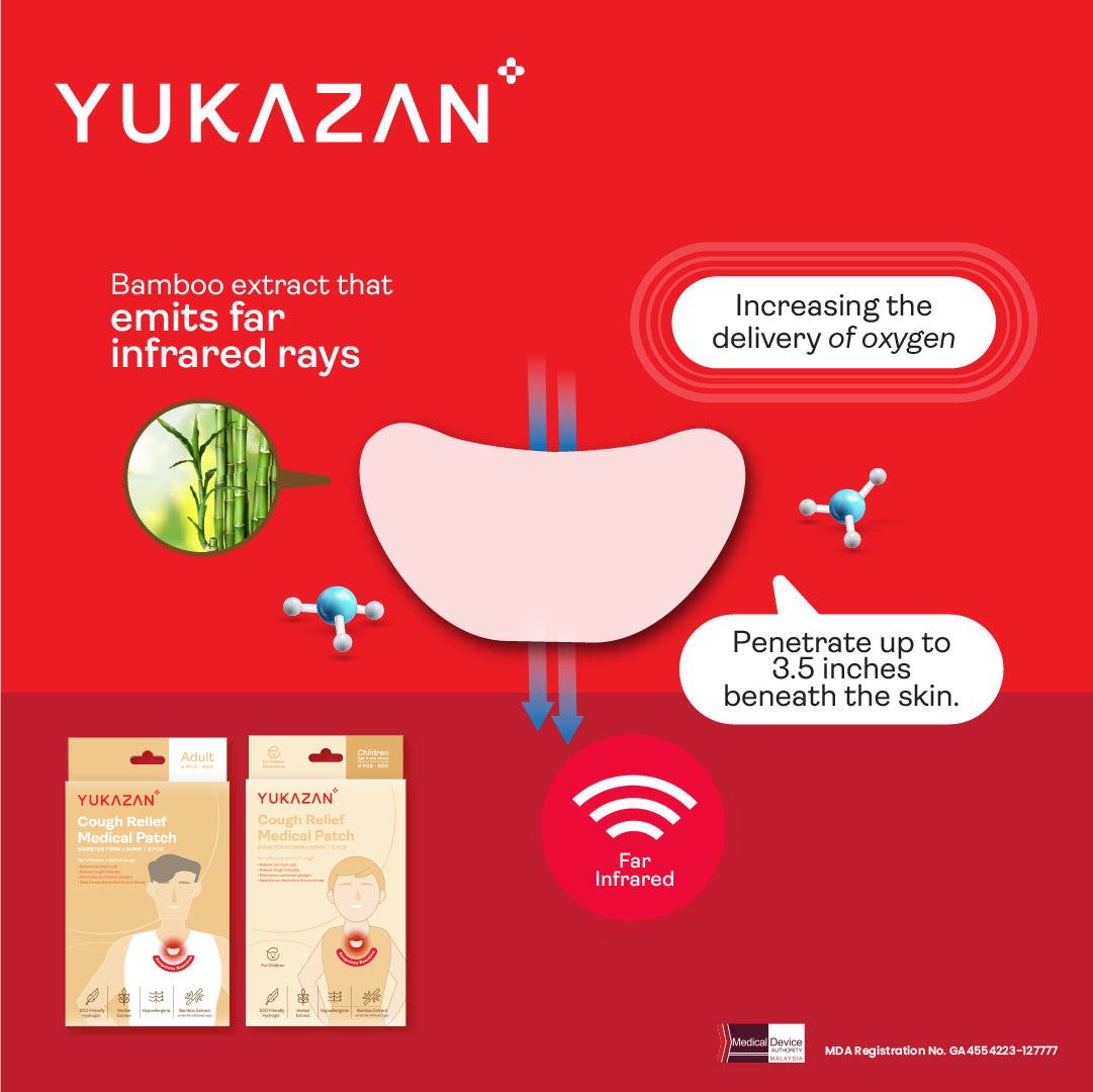 Yukazan Adult Cough Relief Patch (6's) Anti Cough Patch for cough, common cold and sore throat