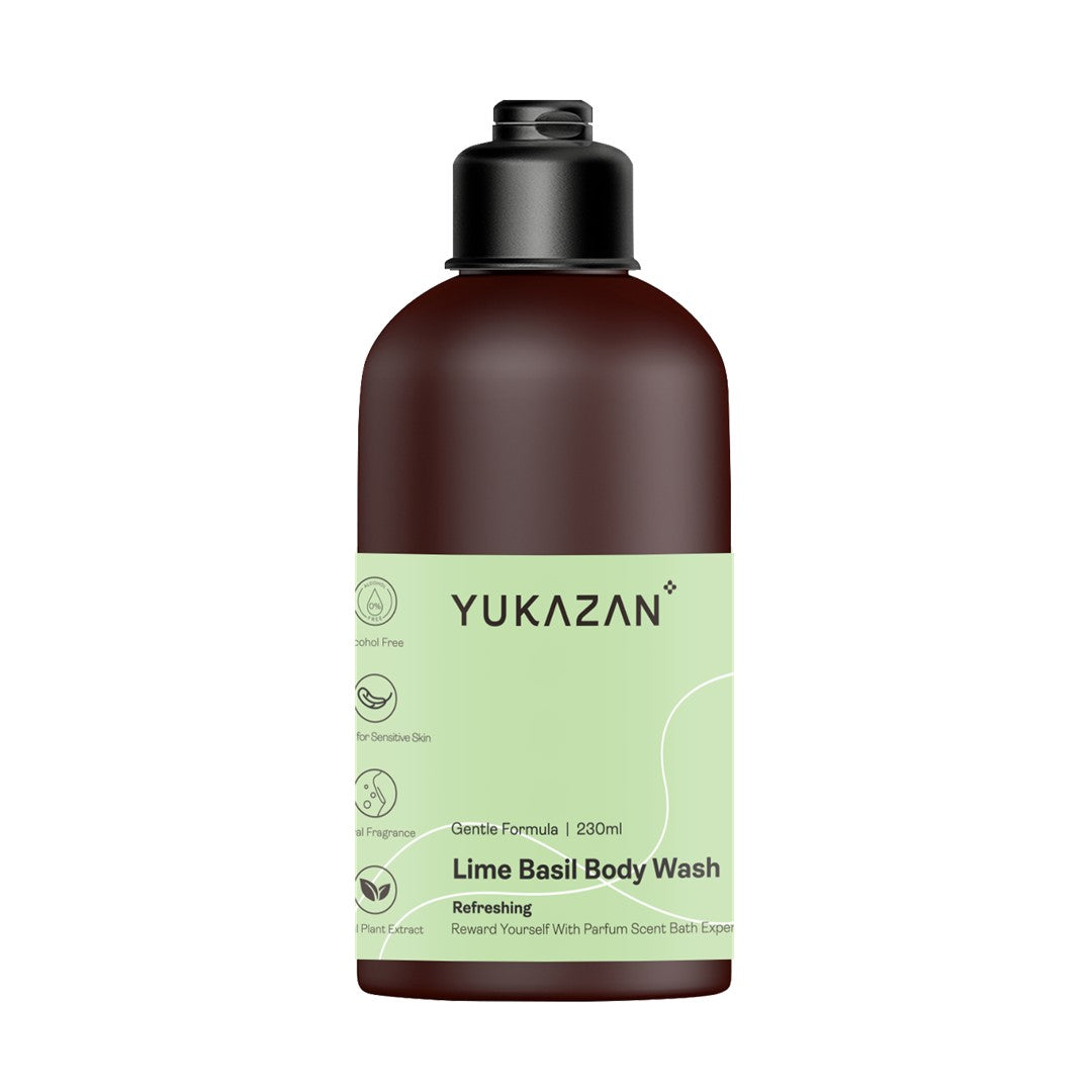 Yukazan Lime Basil Body Wash 230ml Shower Foam / Antibacterial and Alcohol Free / Body Shampoo