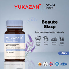 Yukazan Beauté Slzzp Natural Sleep Aids Supplement. Promote Deep & Quality Sleep, Boost Mood and Relax (30s)
