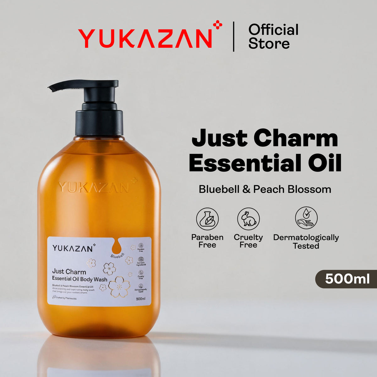 Yukazan Just Charm Essential Oil Body Wash (500ml)