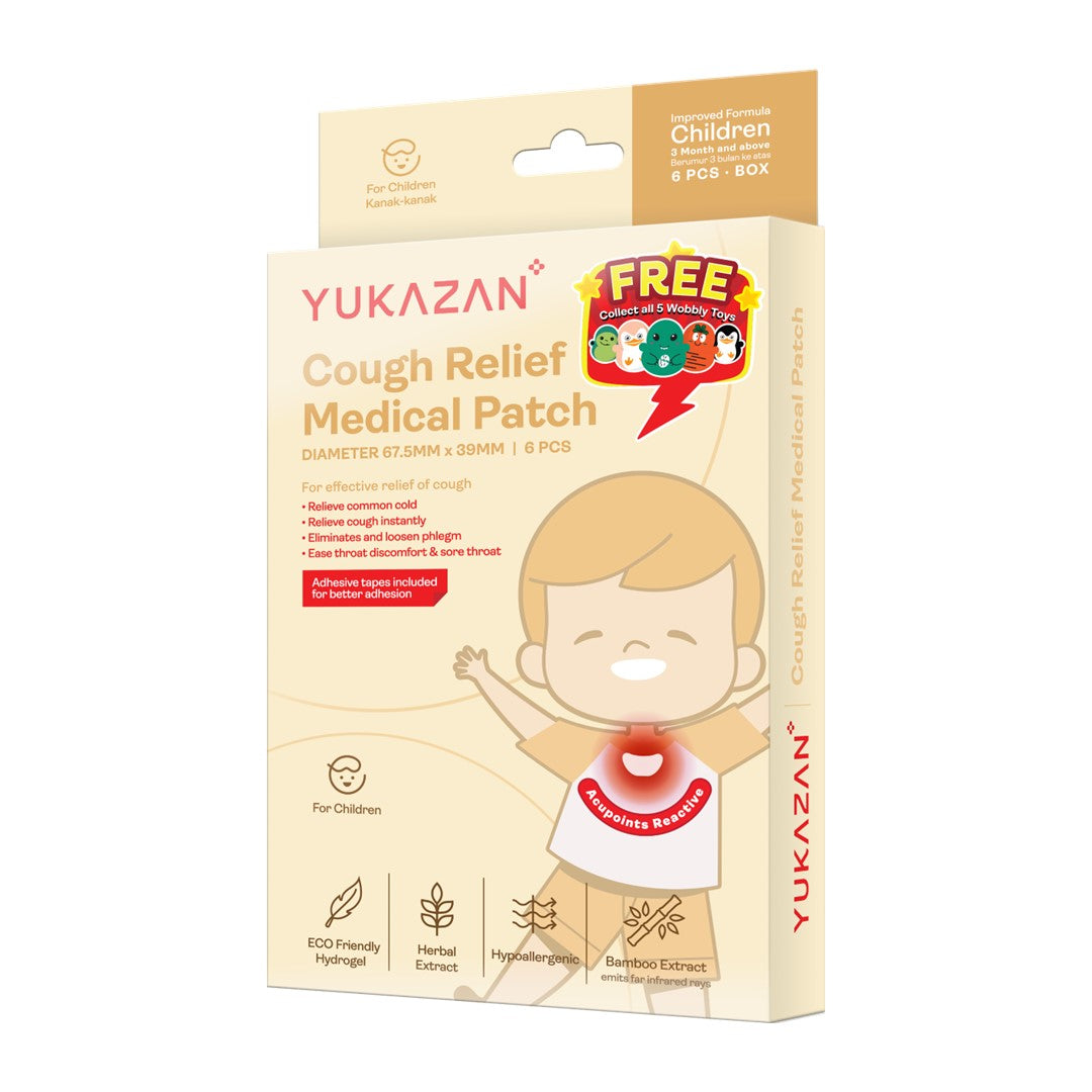 Yukazan Children / Kids Cough Relief Patch (6's) Anti Cough Patch for cough, common cold and sore throat