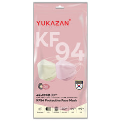 Yukazan Adult KF94 Headloop Barley Yellow & Peony Pink Protective Respirator Face Mask (10 Pcs/Pack) - Yukazan Official Store